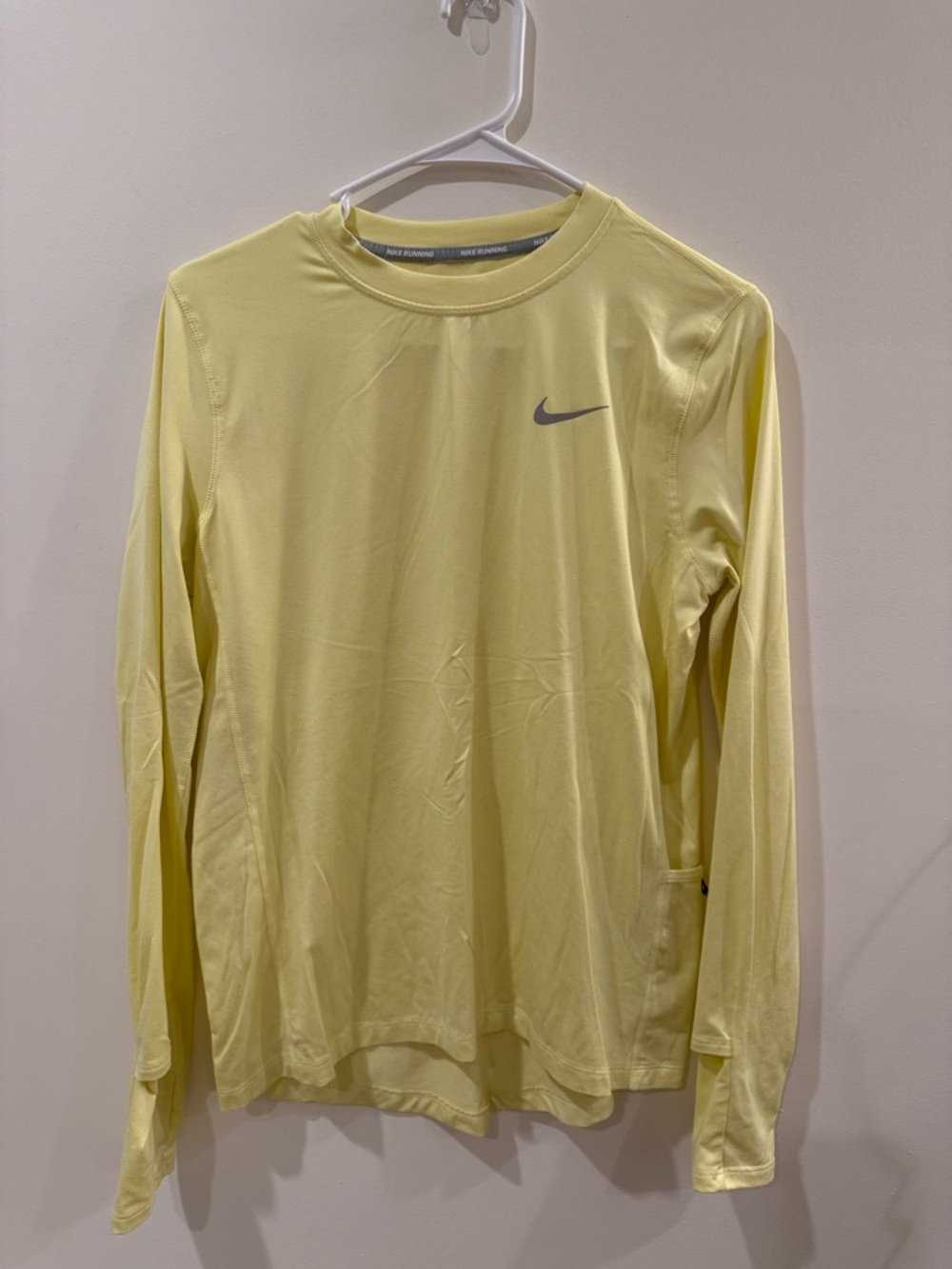 Nike Men’s Long Sleeve Dri-FIT Shirt — Pale Yellow